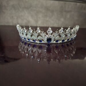 Elegant Silver and Blue Tiara